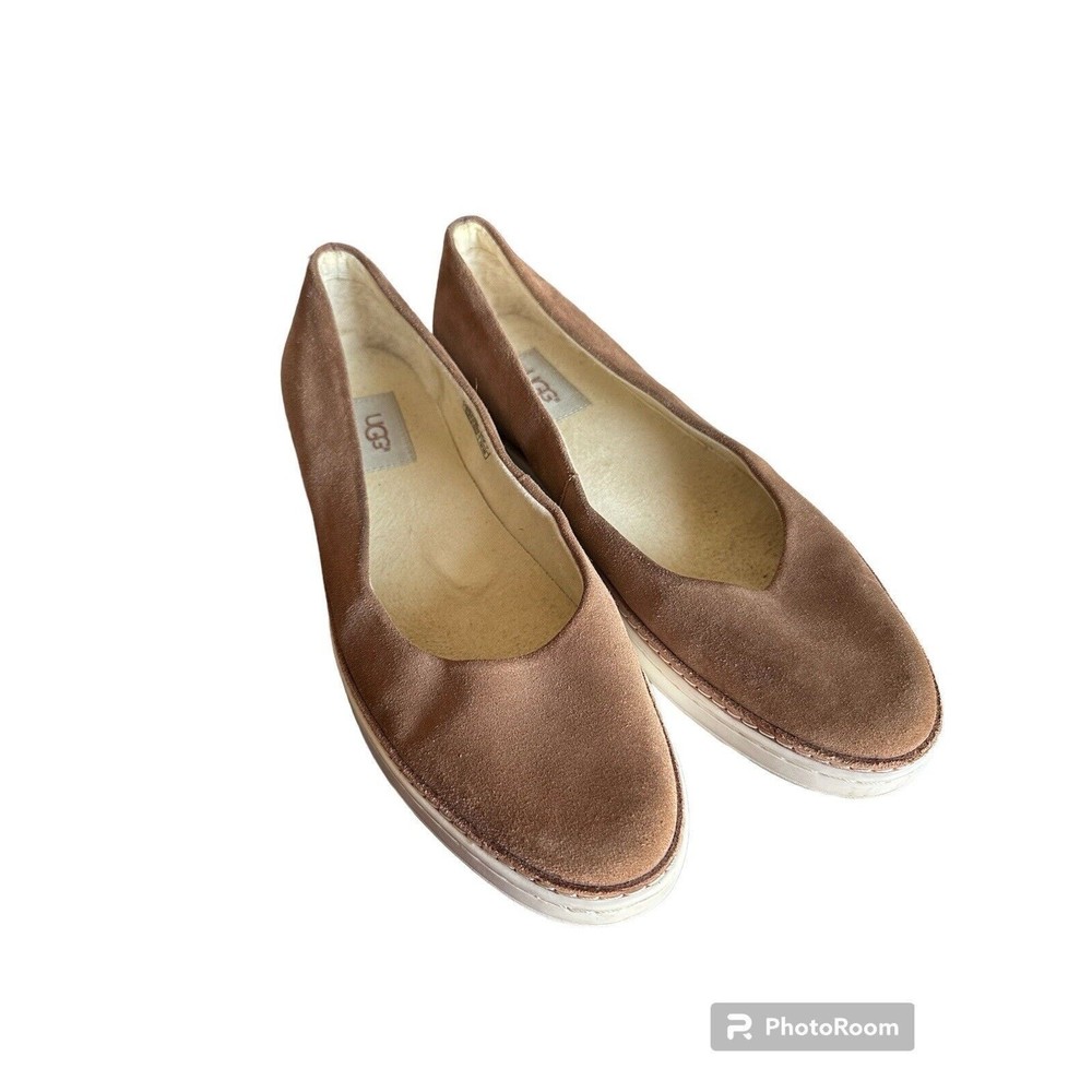 UGG Brown Flats with Cushioned Comfort and Slip-On Design